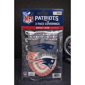 New England Patriots Face Coverings 3 Pack Adult Size Gate Mask Set‎ Tie Dye